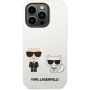 Чехол CG Mobile Karl Lagerfeld Liquid silicone Karl & Choupette Hard для iPhone 14 Pro, цвет Белый