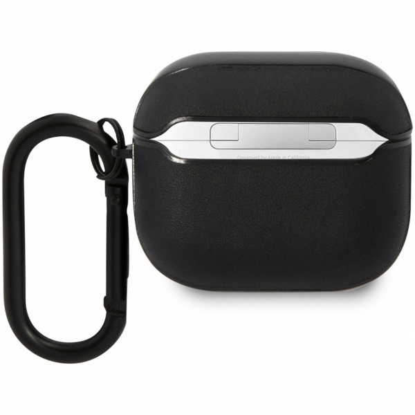Чехол с карабином CG Mobile BMW Signature leather with Color lines для AirPods 3, цвет Черный (BMA322RVSK)