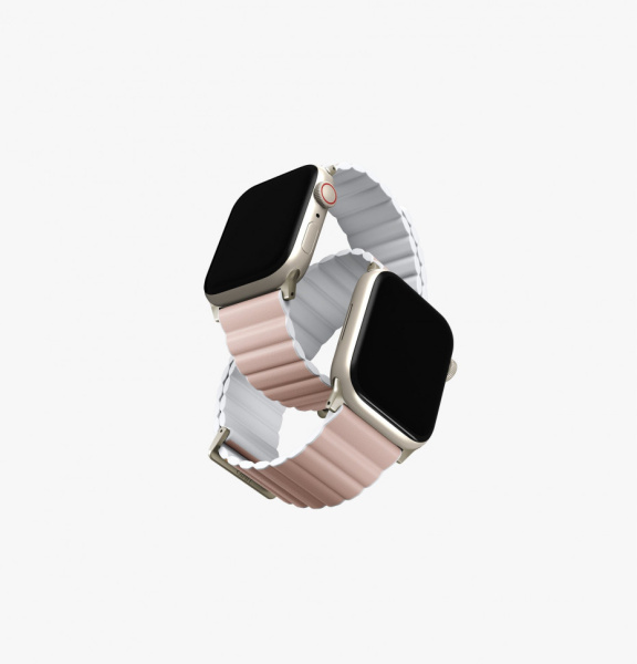 Ремешок Uniq Revix Premium Edition для Apple Watch 42/44/45/49 мм розовый/белый (45MM-REVPBPNKWHT)