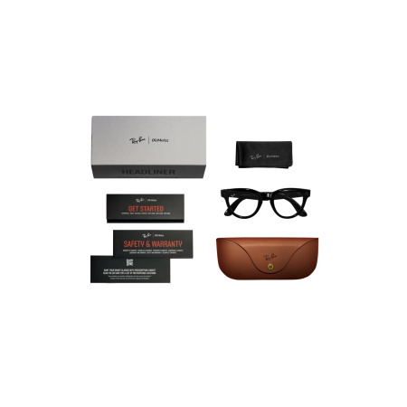 Умные очки Ray-Ban Smart Glasses Headliner Shiny Black /Polar G15 Green, RW4009, размер М