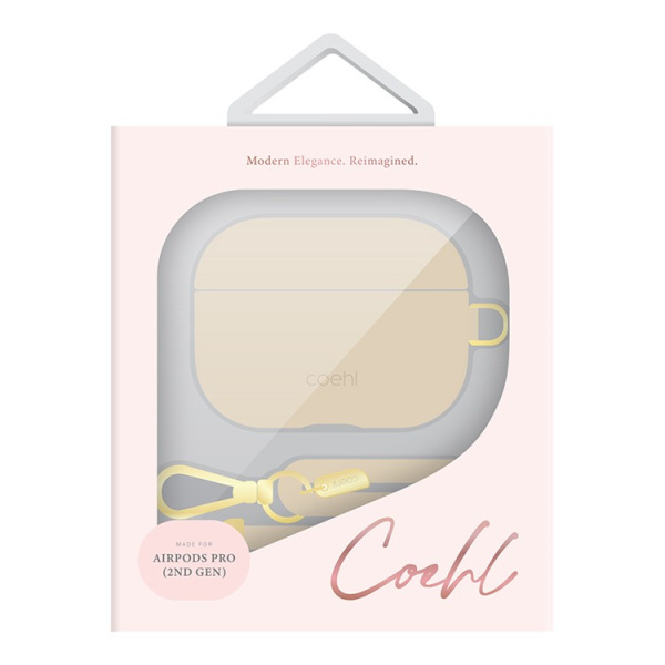 Чехол с карабином Uniq Coehl Haven для Airpods Pro 2, Cream