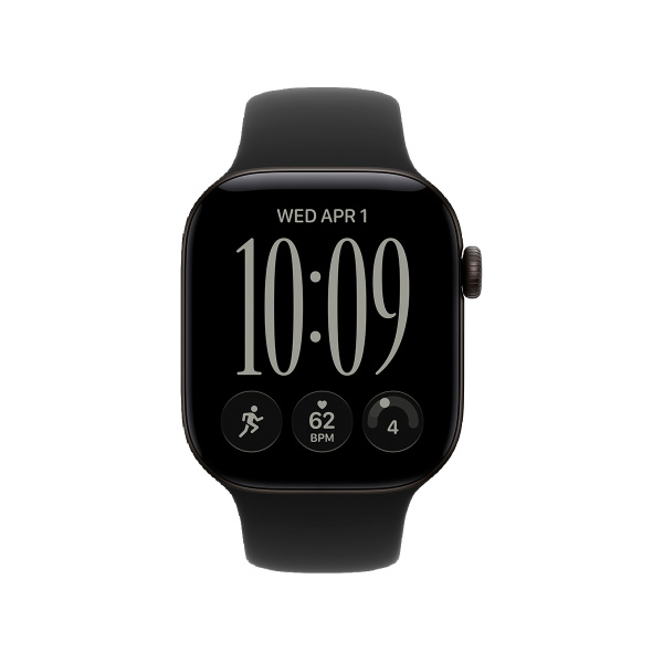 Apple Watch Series 12, 42 мм корпус из алюминия цвета «Black», ремешок Sport Band размера M/L цвета «Black»