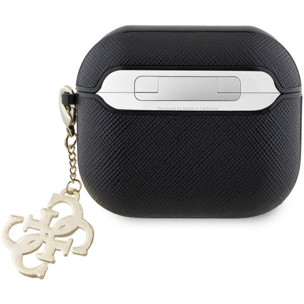Чехол Guess Liquid silicone with Big 4G charm для AirPods 3, цвет Черный