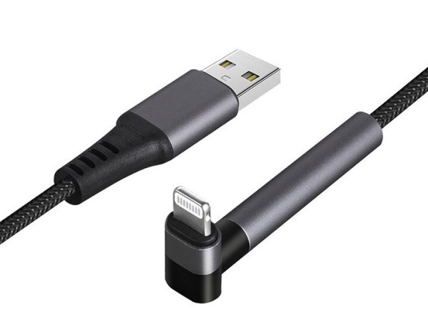 Кабель EnergEA Alutough Anti-microbial Video Standing USB-A to Lightning MFI 1.5 м, цвет Темно-серый (CBL-AABAL-GUN150)