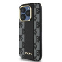Чехол DKNY PU Checkered Metal logo Hard Black (MagSafe) для iPhone 15 Pro Max, чёрный