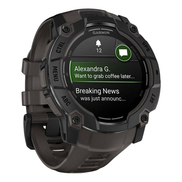 Смарт часы Garmin INSTINCT 3 AMOLED 50мм Black, черный с угольно-черным ремешком