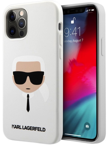 Чехол CG Mobile Karl Lagerfeld Liquid silicone Karl's Head Hard для iPhone 12 Pro Max, цвет Белый (KLHCP12LSLKHWH)