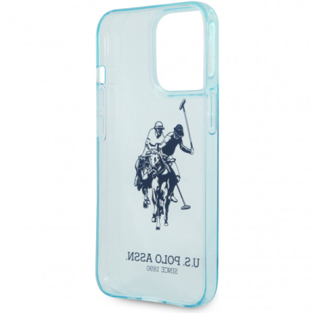 Чехол CG Mobile U.S. Polo Assn. TPU FLUO Logo Bigl horse Hard для iPhone 13 Pro, цвет Голубой (USHCP13LUHRFL)
