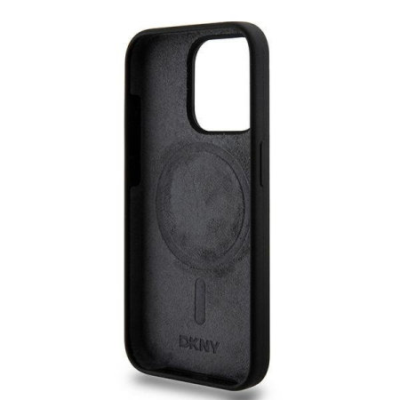 Чехол DKNY Liquid Silicone Arch Logo Hard Black/White (MagSafe) для iPhone 15 Pro