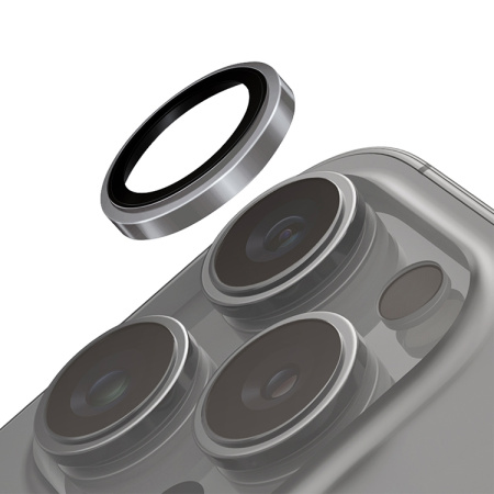 Защитное стекло для камеры Uniq OPTIX Camera Lens PRIME Sapphire Stainless steel для iPhone 16 Pro/16 Pro Max, Grey