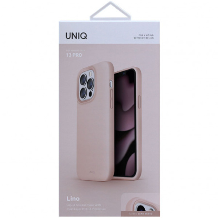 Чехол Uniq Lino Magsafe для iPhone 13 Pro, цвет Розовый (IP6.1PHYB(2021)-LINOHMPNK)