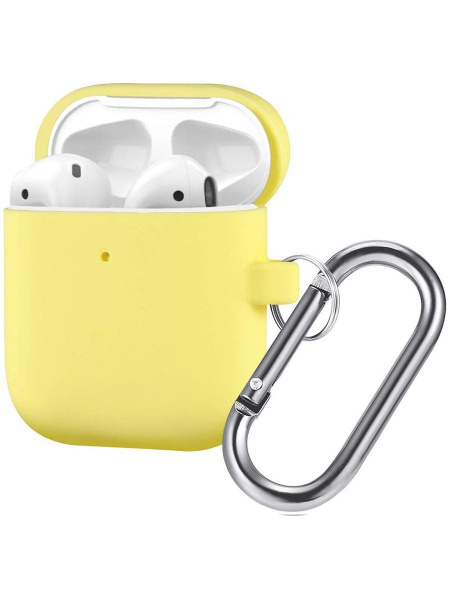 Чехол для AirPods 2 с карабином (Yellow)