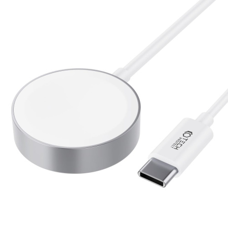 Сетевое зарядное устройство Tech-Protect Ultraboost Magnetic Charging Type-C, 120см для Apple Watch, white