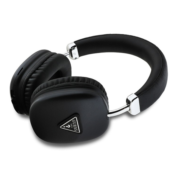 Беспроводные наушники Guess Headphones PU Saffiano Triangle Metal Logo Black