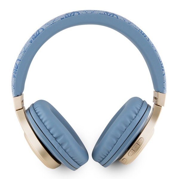 Беспроводные наушники Guess Bluetooth Headphones Sound PU 4G Script Metal Logo Blue, голубой