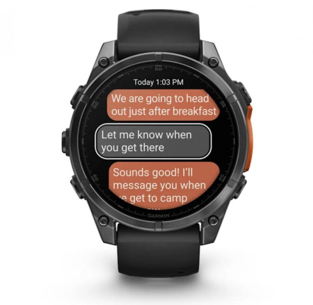 Смарт часы Garmin Fenix 8, 47 мм, AMOLED, Slate Gray with black silicone band