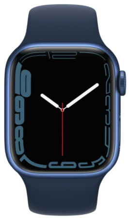 Apple Watch Series 7, 41 mm, Корпус из алюминия синего цвета, спортивный ремешок «Тёмный ультрамарин»