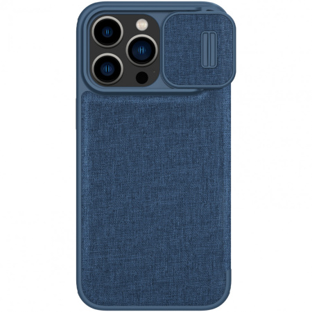 Чехол-книжка Nillkin QIN Pro (Cloth) для iPhone 14 Pro, цвет Синий (Elite Blue) (6902048249158)