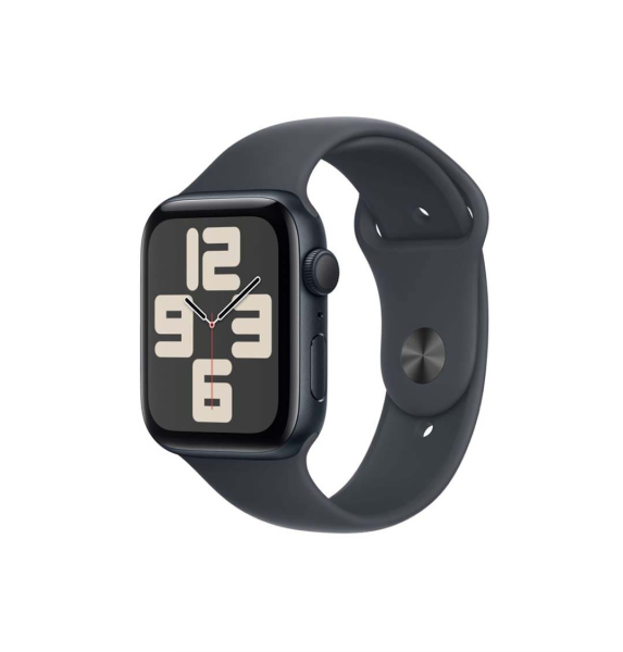 Apple Watch SE (2024), 44 мм корпус из алюминия цвета «Midnight», ремешок Sport Band размера M/L цвета «Midnight»