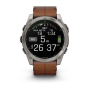 Смарт часы Garmin Fenix 8, 51 мм, AMOLED, Sapphire bare Titanium, black with chestnut leather band plus graphite silicone band