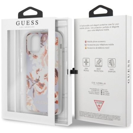 Чехол CG Mobile Guess Flower TPU/PC Hard Shiny N.2 для iPhone 11 Pro, цвет Сиреневый (GUHCN58IMLFL02)