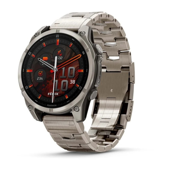 Смарт часы Garmin Fenix 8, 47 мм, AMOLED, Sapphire bare Titanium, graphite with titanium band plus graphite silicone band