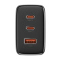 Сетевое зарядное устройство Baseus OS-Cube Pro 2xUSB-C + USB, 65 Вт (черный)