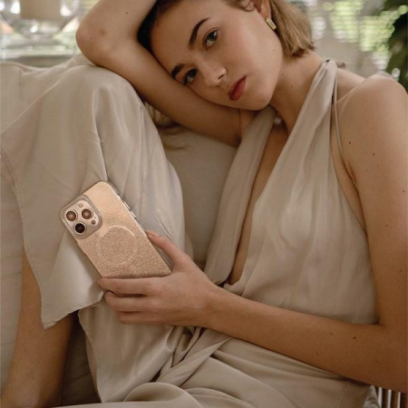 Чехол Uniq COEHL Lumino Sparkling Silver (MagSafe) для iPhone 14 Pro Max, цвет серебристый (IP6.7PM(2022)-LUMSSIL)
