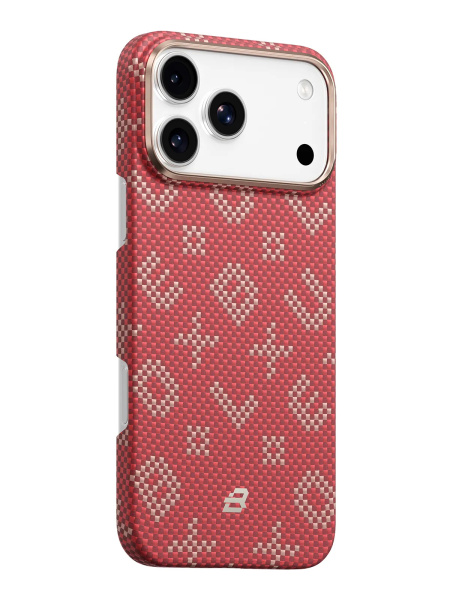 Чехол BlueO для iPhone 17 Pro, Tactile Woven Air Aramid fiber (Kevlar)  Red (MagSafe)
