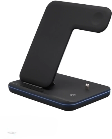 Беспроводная зарядная станция Qi Charger Station 15W 3in1, Black