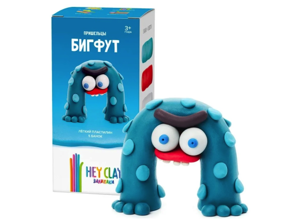 Воздушный пластилин для лепки "HEY CLAY "Залипаки" Бигфут" (набор 5 банок)