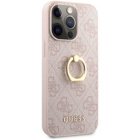 Чехол CG Mobile Guess PU 4G + Ring Hard для iPhone 14 Pro, цвет Розовый