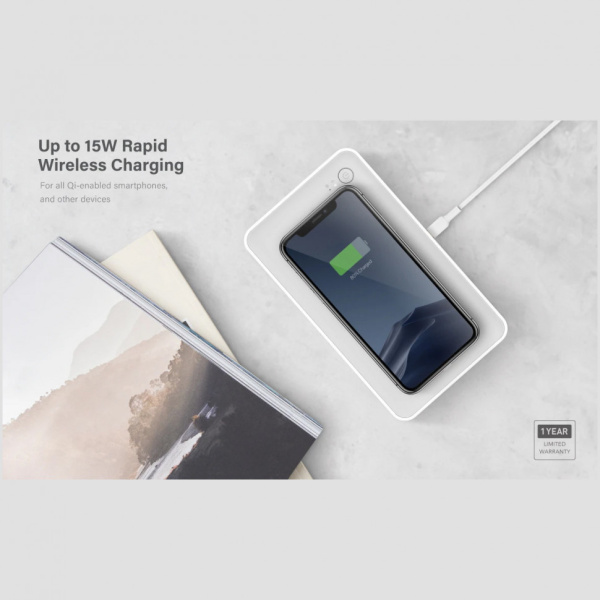 Санитайзер LYFRO Air Capsule Pro UVC Fast Disinfection Box Wireless 15W с беспроводной зарядкой, цвет Белый (LYFRO-AIRCAPPROW-WHT)