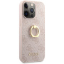 Чехол CG Mobile Guess PU 4G + Ring Hard для iPhone 14 Pro, цвет Розовый