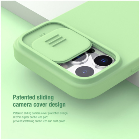 Чехол Nillkin CamShield Silky Silicone для iPhone 13 Pro Max, цвет Зеленый (6902048223424)