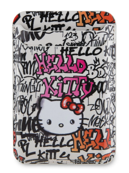 Картхолдер Hello Kitty Wallet Cardslot MagSafe PU leather Graffiti Tags Beige