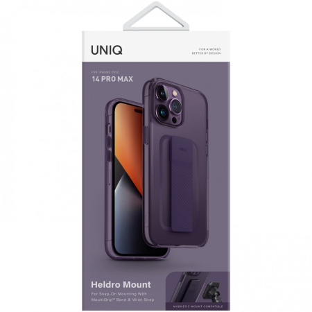 Чехол Uniq Heldro Mount + Band для iPhone 14 Pro Max, цвет Фиолетовый (Purple) (IP6.7PM(2022)-HELMPUR)