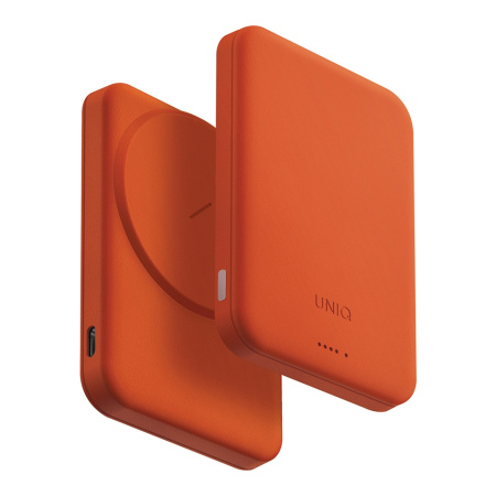 Внешний аккумулятор Uniq Lyden Lexa 5000W Magnetic wireless 15W USB-C PD 20W Flame Orange