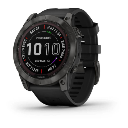 Смарт часы Garmin Fenix 7X Sapphire Solar Carbon Gray, титановый угольно-серый