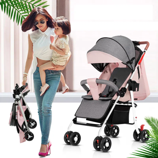 Детская коляска Baby Carriage, Розовая пудра