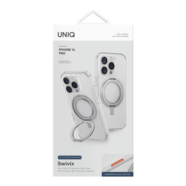 Чехол Uniq Swivix with 360-Rotating stand Clear (Magsafe) для iPhone 16 Pro