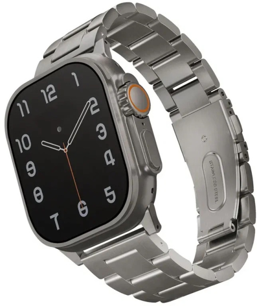 Ремешок браслет Uniq OSTA Steel Strap для Apple Watch 42/44/45/49 мм, цвет Серебристый (49MM-OSTASIL)