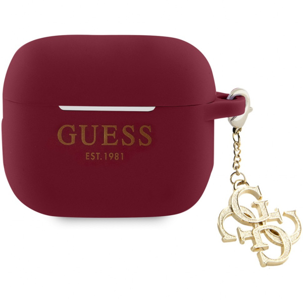 Чехол Guess Liquid silicone with Big 4G charm для AirPods 3, цвет Пурпурный