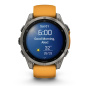 Смарт часы Garmin Fenix 8, 47 мм, AMOLED, Sapphire Titanium with spark orange/graphite silicone band