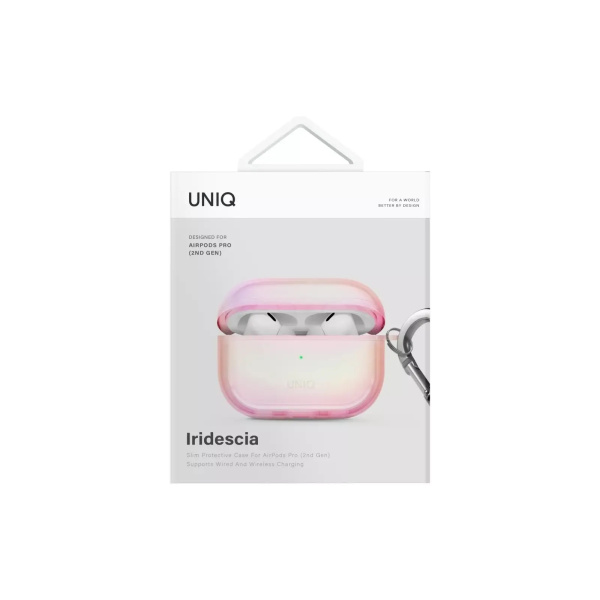 Чехол Uniq Iridescia (holographic) Pink Prism для Airpods Pro 2