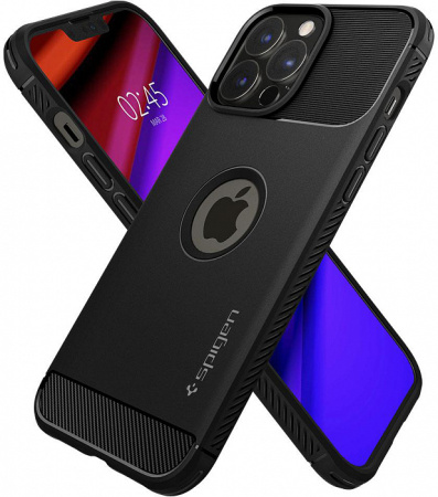 Чехол Spigen Rugged Armor для iPhone 13 Pro Max Matte Black, цвет Черный матовый (ACS03200)