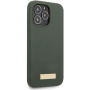 Чехол CG Mobile Guess Liquid silicone Plate metal logo Hard (MagSafe) для iPhone 13 Pro Max, цвет Зеленый (GUHMP13XSPLA)
