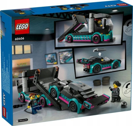 Конструктор LEGO City - Гоночный автомобиль и транспортер (60406)
