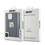 Чехол DKNY PU Stack metal logo Hard + Hand strap Black для iPhone 15 Pro Max, чёрный