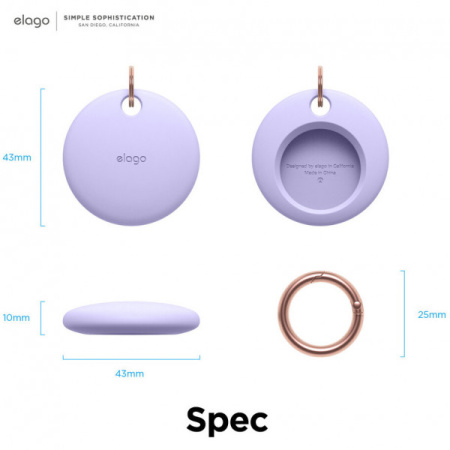 Чехол с карабином Elago AirTag Basic Case для AirTag, цвет Лавандовый (EATSC-BA-LV)